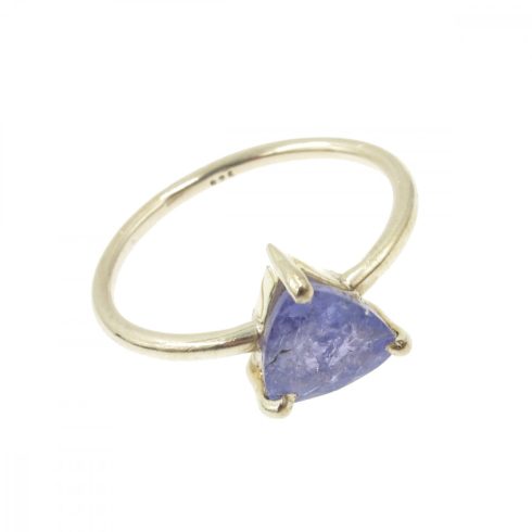 Természetes csiszolt tanzanit gyűrű