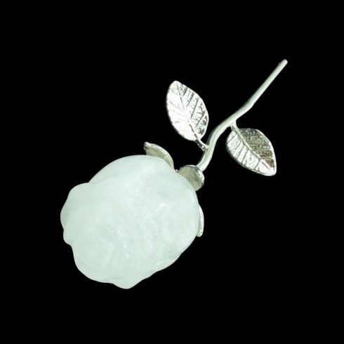 1 szál, hegyikristály rózsa -ezüst