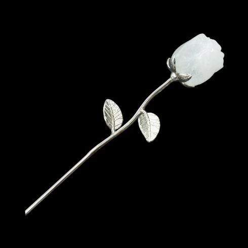 1 szál, hegyikristály rózsa -ezüst