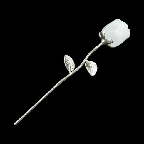 1 szál, hegyikristály rózsa -ezüst