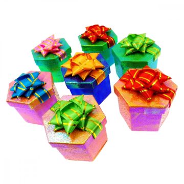 Irizáló fényű műanyag ékszerdoboz -hexagon