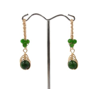 Krómdiopszid beszúrós gömb fülbevaló