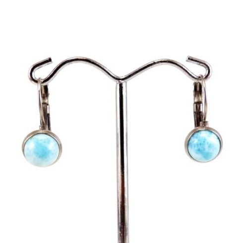 Larimár  fülbevaló 6mm