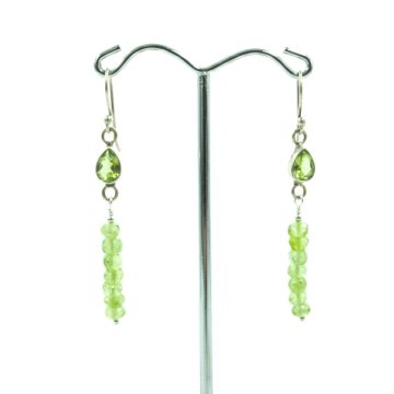 Peridot ( olivin) drágakő fülbevaló