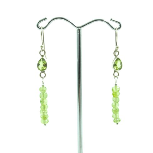 Peridot ( olivin) drágakő fülbevaló