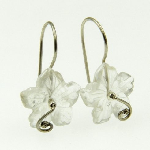 Hegyikristály virág fülbevaló