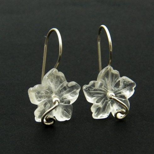 Hegyikristály virág fülbevaló
