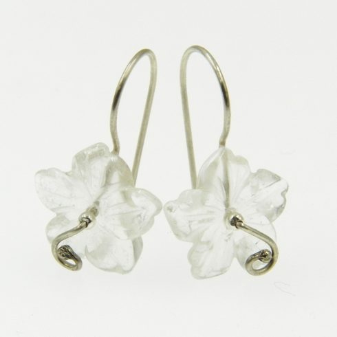 Hegyikristály virág fülbevaló