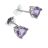 Ametiszt  bedugós szív fülbevaló