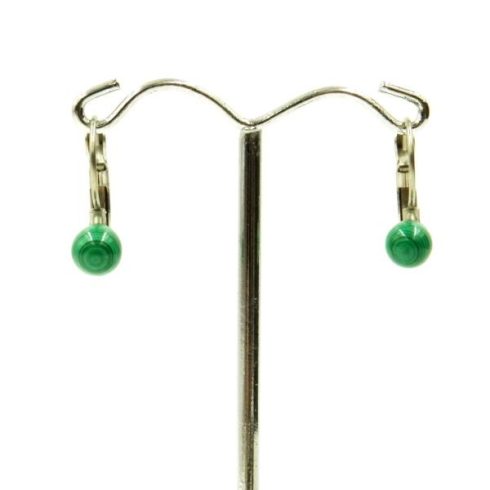 Malachit fülbevaló