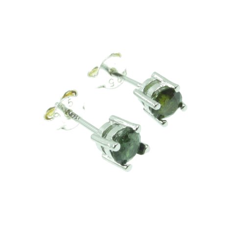 Zöld turmalin beszúrós fülbevaló