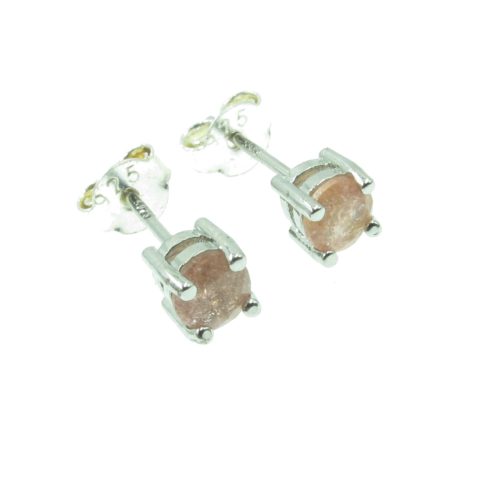 Barack rózsaszín turmalin beszúrós fülbevaló