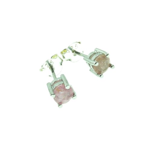 Rózsaszín turmalin beszúrós fülbevaló