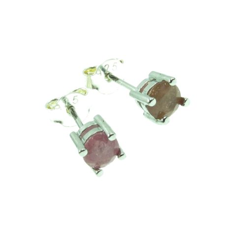 Rózsaszín turmalin beszúrós fülbevaló