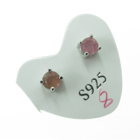 Rózsaszín turmalin beszúrós fülbevaló