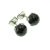 Fekete turmalin sörl beszúrós gömb fülbevaló