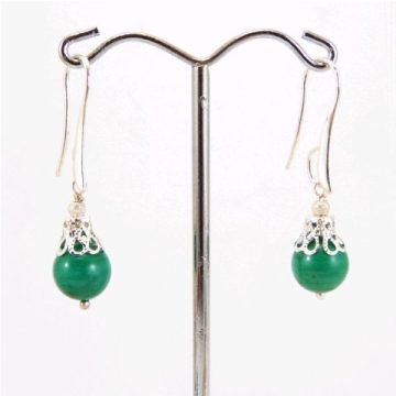 Malachit fülbevaló