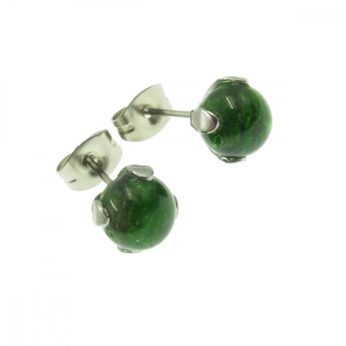 Krómdiopszid beszúrós gömb fülbevaló