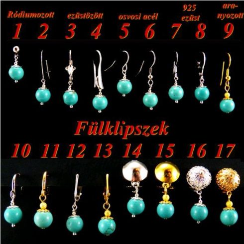 Purpurit, sugilit, sörl fülbevaló