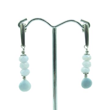 Kék opál & kalcedon fülbevaló