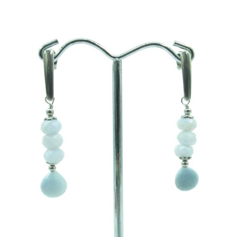 Kék opál & kalcedon fülbevaló