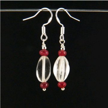 Hegyikristály rubin fülbevaló