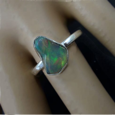 Egyedi opál rög gyűrű *57,5