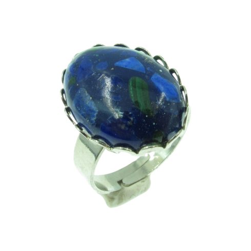 Azurit-malachit gyűrű