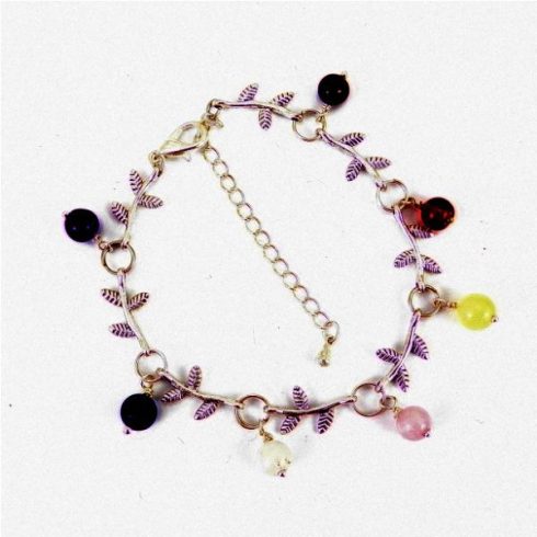 "Réz leveles"  Csakra karkötő