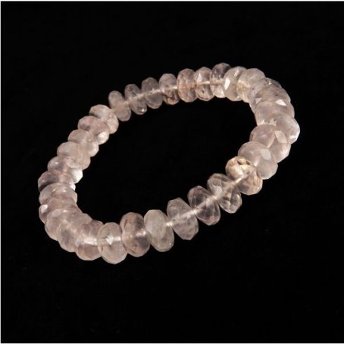 Fazettált rózsakvarc karkötő 