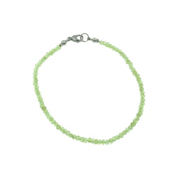 Kézzel csiszolt Peridot ( olivin) drágakő karkötő