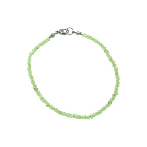Kézzel csiszolt Peridot ( olivin) drágakő karkötő