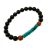   Fekete turmalin és türkiz férfi karkötő Rudraksha gyönggyel