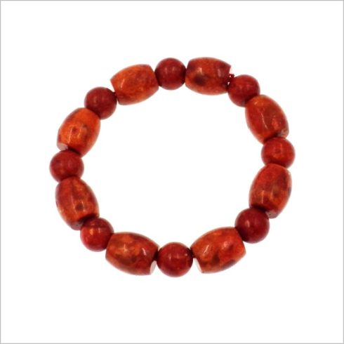 Nagy gyöngyös szivacs korall gumis karkötő 