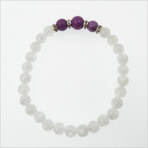 Foszfosziderit & roppantott hegyikristály karkötő