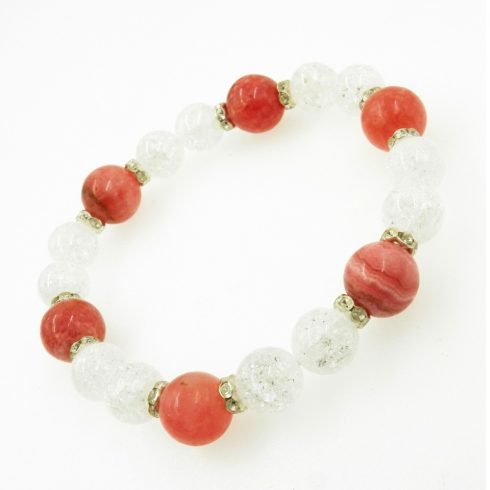 Foszfosziderit & roppantott hegyikristály karkötő