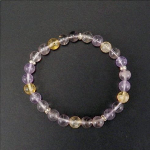 Ametrin gumis karkötő 