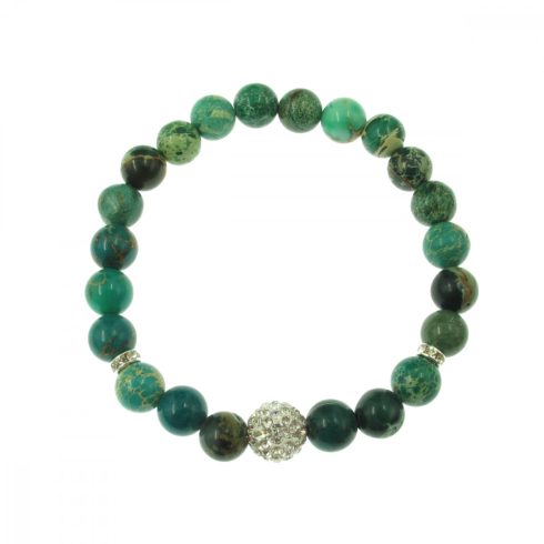 Malachit színű regalit karkötő
