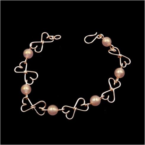 "Csupa szív" opál aura rózsakvarc karkötő