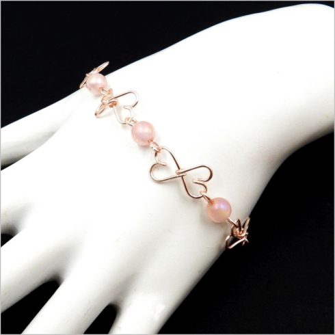 "Csupa szív" opál aura rózsakvarc karkötő