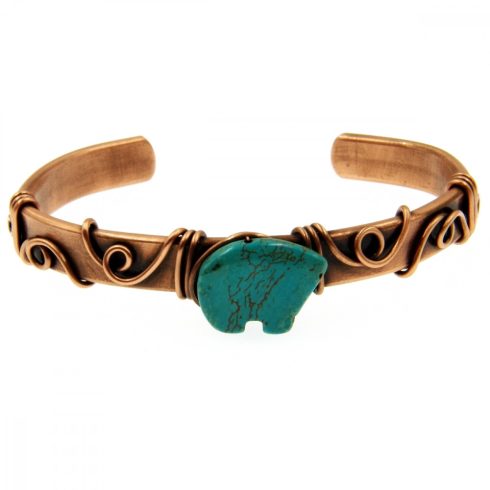 Merev réz, türkiz köves karkötő