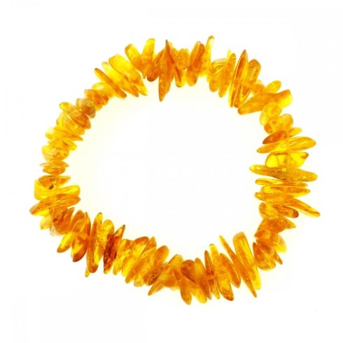 Borostyán gumis karkötő  -sötét méz 