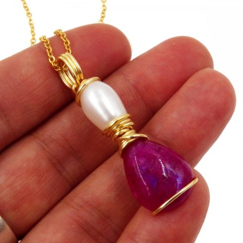 Egyedi rózsaszín szivárvány holdkő medál 