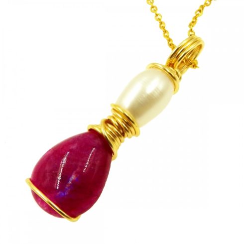 Egyedi rózsaszín szivárvány holdkő medál 