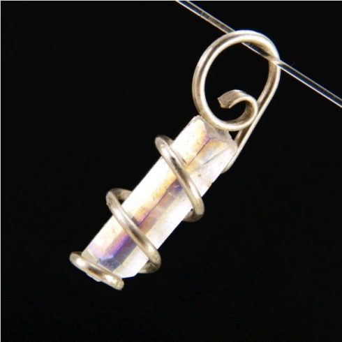 Egyedi készítésű angyal ( opál ) aurakvarc medál  #12