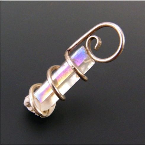 Egyedi készítésű angyal ( opál ) aurakvarc medál  #12