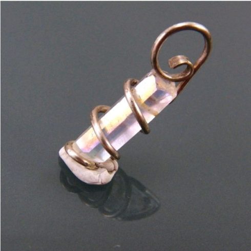 Egyedi készítésű angyal ( opál ) aurakvarc medál  #12