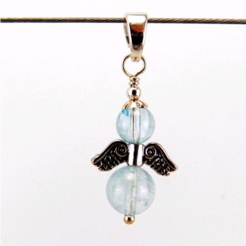 Kék topáz angyal medál