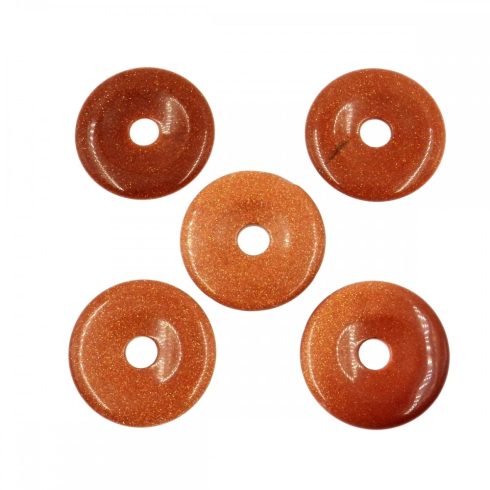 Donut (fánk) medál - barna napkő /goldstone