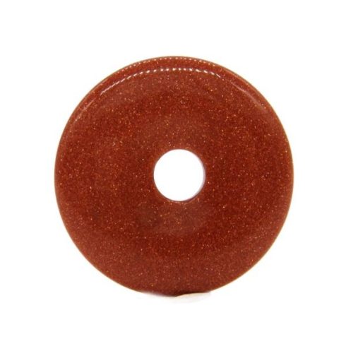 Donut (fánk) medál - barna napkő /goldstone